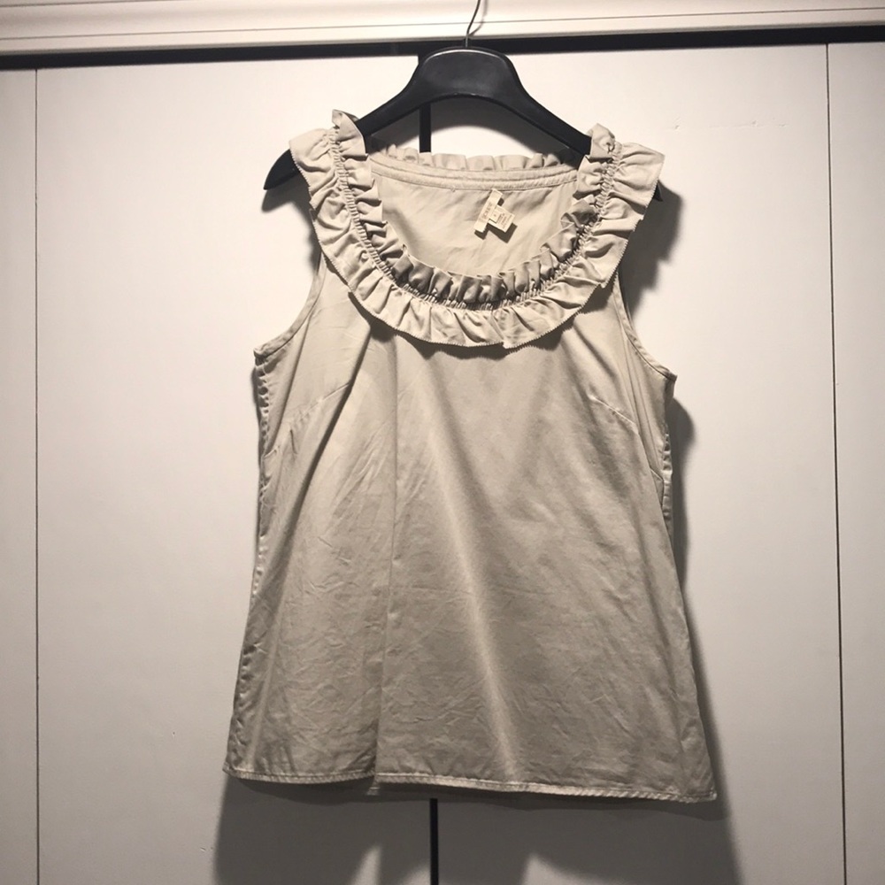 J Crew cotton detail collared tank - size 4